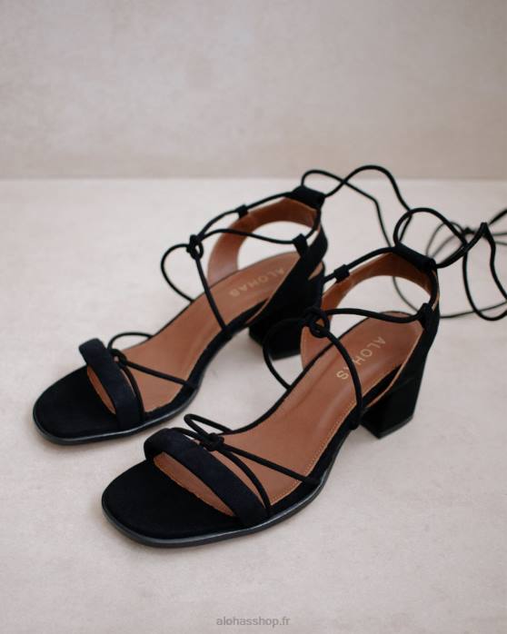 femmes noir P64N174 Alohas sophie - sandales en daim noir