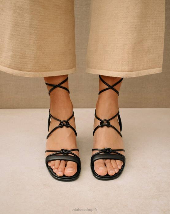 femmes noir P64N179 Alohas sophie - sandales en cuir vegan noir