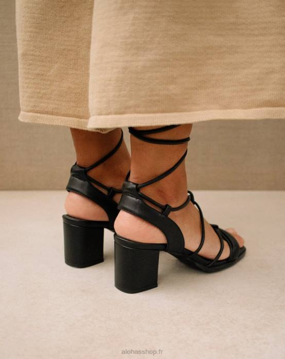 femmes noir P64N179 Alohas sophie - sandales en cuir vegan noir