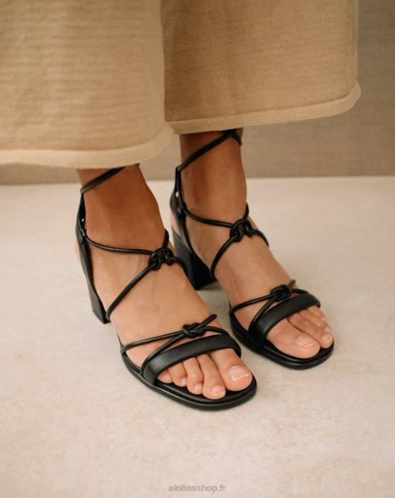 femmes noir P64N179 Alohas sophie - sandales en cuir vegan noir