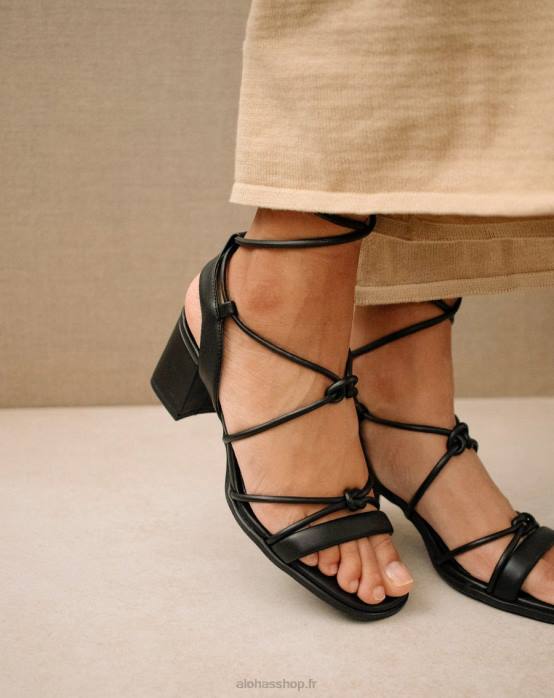 femmes noir P64N179 Alohas sophie - sandales en cuir vegan noir