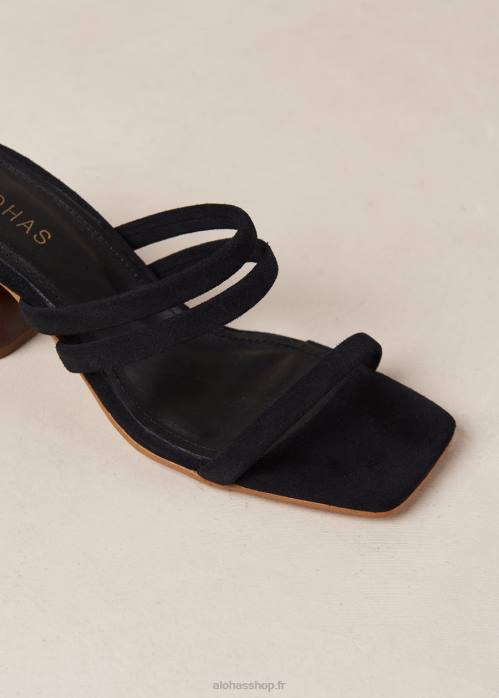 femmes noir P64N186 Alohas indiana - sandales en daim noir