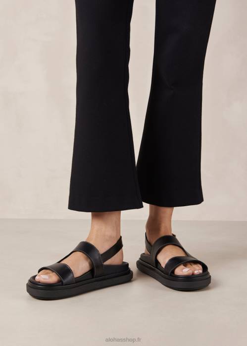 femmes noir P64N322 Alohas lorelei - sandales en cuir noir