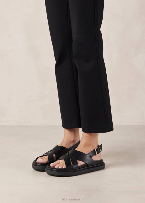 femmes noir P64N370 Alohas trunca - sandales en cuir noir