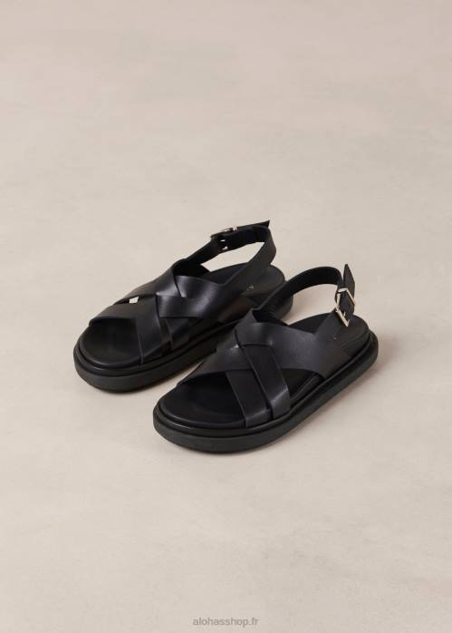 femmes noir P64N370 Alohas trunca - sandales en cuir noir