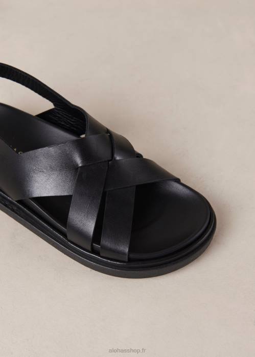femmes noir P64N370 Alohas trunca - sandales en cuir noir