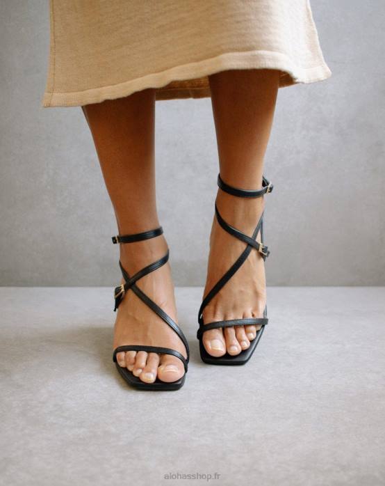 femmes noir P64N374 Alohas manhattan - sandales en cuir noir