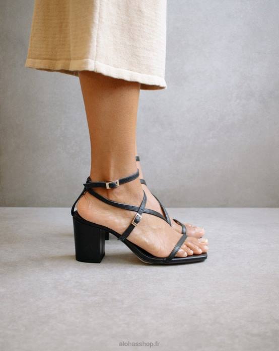 femmes noir P64N374 Alohas manhattan - sandales en cuir noir