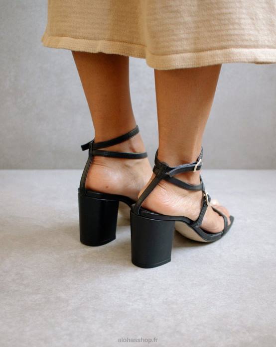 femmes noir P64N374 Alohas manhattan - sandales en cuir noir
