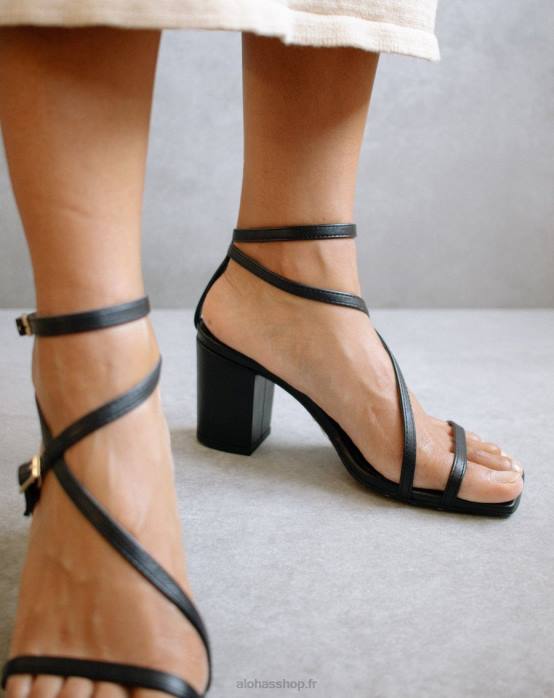femmes noir P64N374 Alohas manhattan - sandales en cuir noir