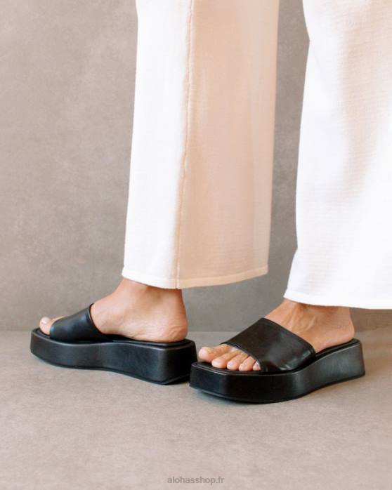 femmes noir P64N404 Alohas janice - sandales en cuir vegan noir