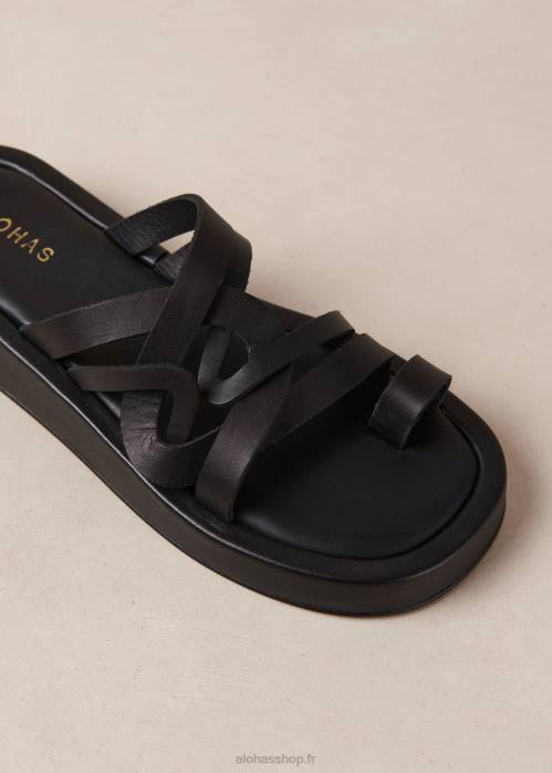 femmes noir P64N424 Alohas cool - sandales en cuir noir