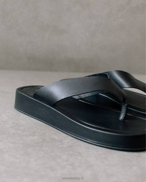 femmes noir P64N450 Alohas couvert - sandales en cuir noir