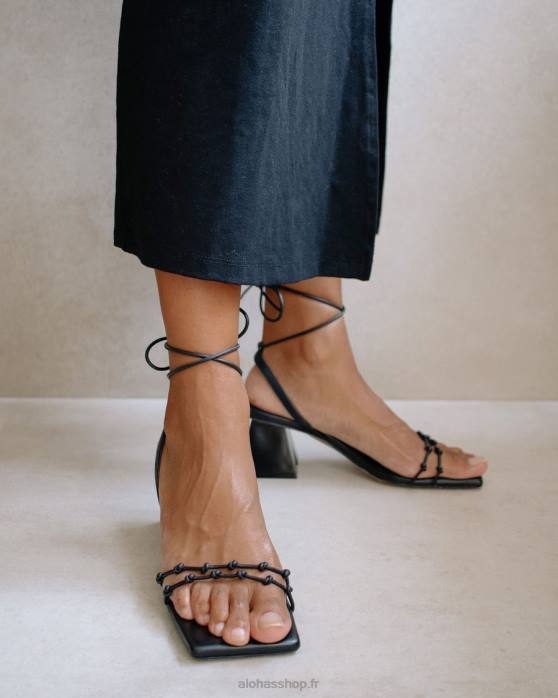 femmes noir P64N487 Alohas genévrier - sandales en cuir noir