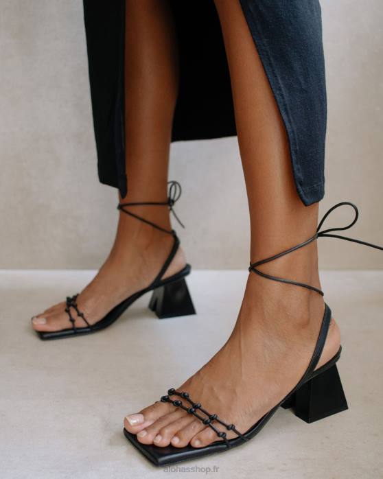 femmes noir P64N487 Alohas genévrier - sandales en cuir noir
