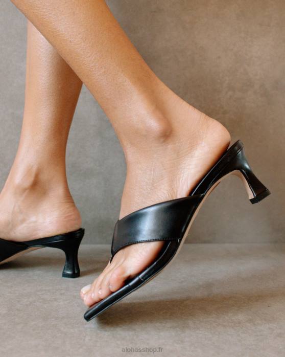 femmes noir P64N498 Alohas jolla - sandales en cuir vegan noir