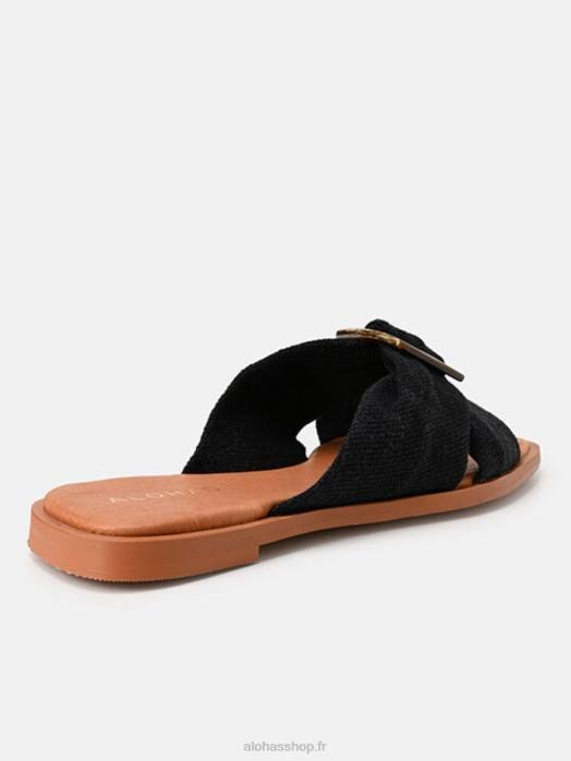 femmes noir P64N542 Alohas samba - ballerines en cuir noir