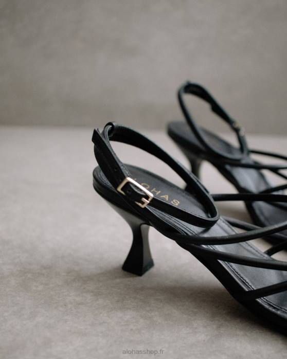femmes noir P64N591 Alohas ginza - sandales en cuir noir