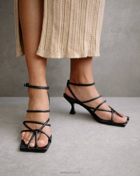 femmes noir P64N591 Alohas ginza - sandales en cuir noir