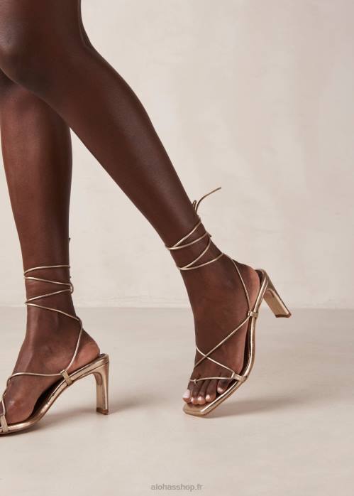 femmes or P64N295 Alohas bellini - sandales en cuir doré