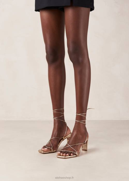 femmes or P64N295 Alohas bellini - sandales en cuir doré