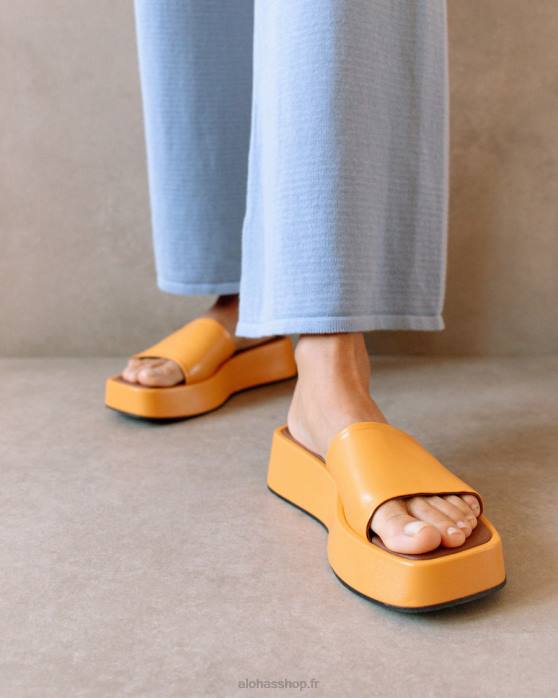 femmes orange épicée P64N403 Alohas janice - sandales en cuir végétalien orange
