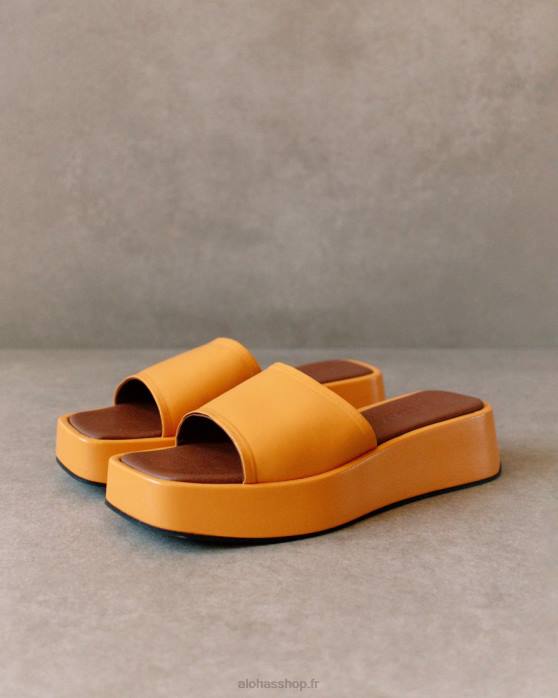 femmes orange épicée P64N403 Alohas janice - sandales en cuir végétalien orange