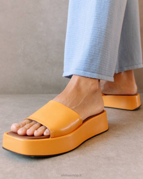 femmes orange épicée P64N403 Alohas janice - sandales en cuir végétalien orange