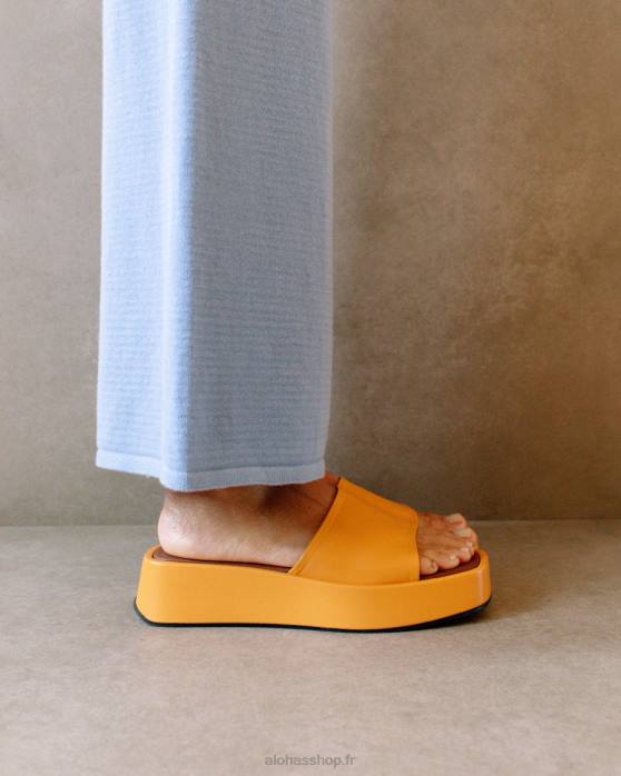 femmes orange épicée P64N403 Alohas janice - sandales en cuir végétalien orange