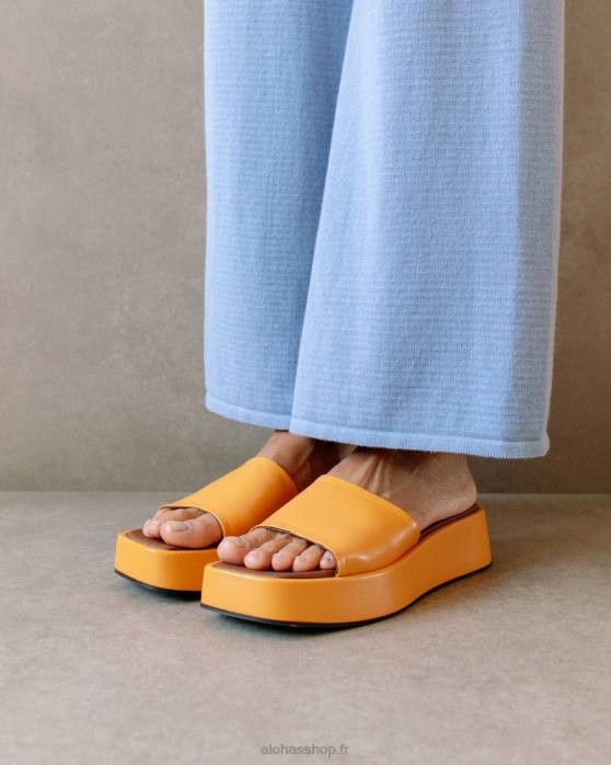 femmes orange épicée P64N403 Alohas janice - sandales en cuir végétalien orange