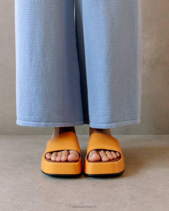 femmes orange épicée P64N403 Alohas janice - sandales en cuir végétalien orange