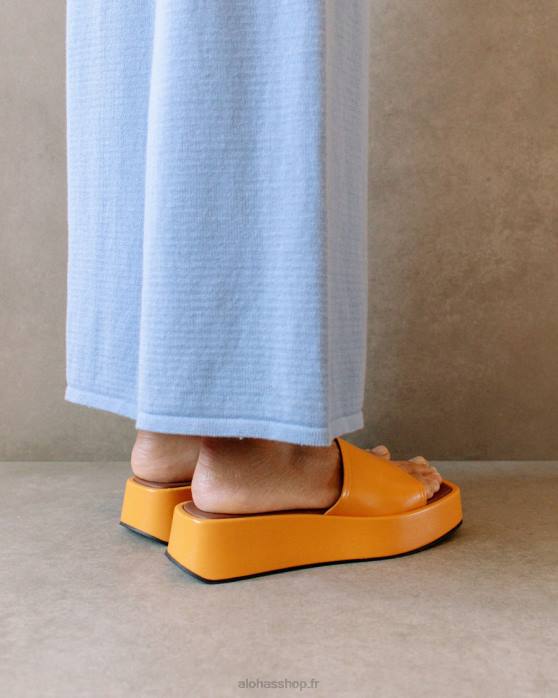 femmes orange épicée P64N403 Alohas janice - sandales en cuir végétalien orange