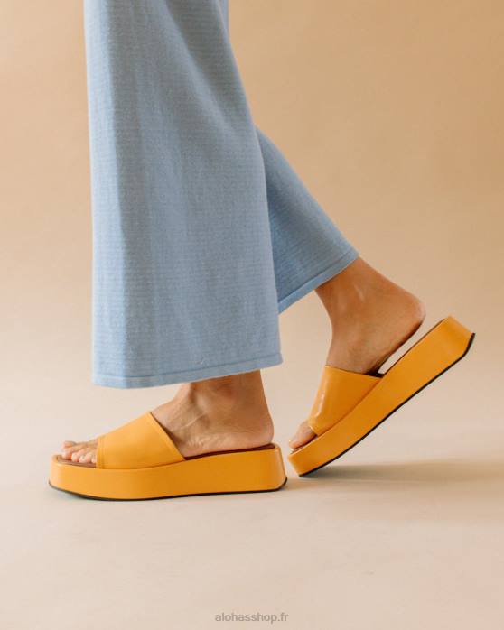 femmes orange épicée P64N403 Alohas janice - sandales en cuir végétalien orange