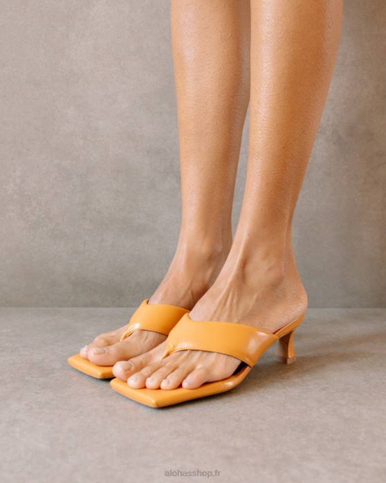 femmes orange épicée P64N499 Alohas jolla - sandales en cuir végétalien orange
