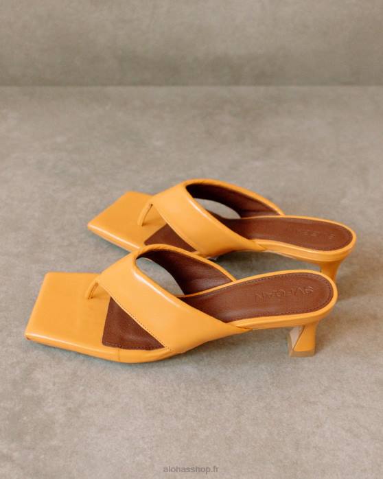 femmes orange épicée P64N499 Alohas jolla - sandales en cuir végétalien orange