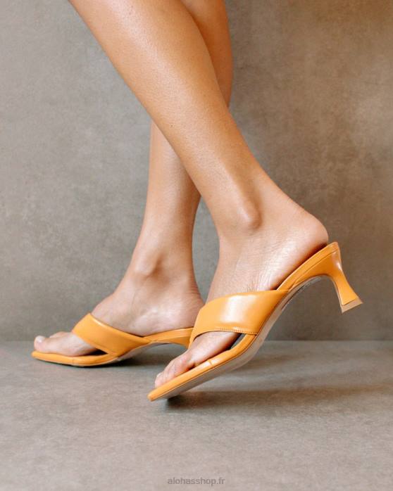 femmes orange épicée P64N499 Alohas jolla - sandales en cuir végétalien orange