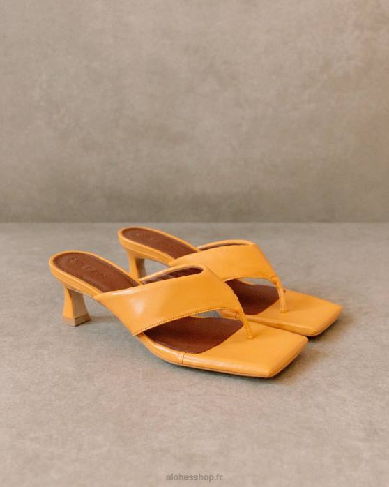 femmes orange épicée P64N499 Alohas jolla - sandales en cuir végétalien orange