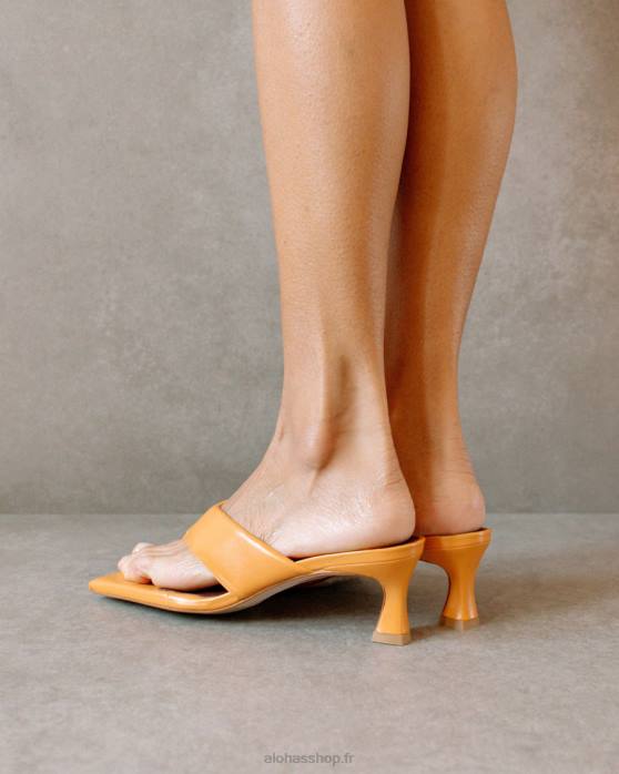 femmes orange épicée P64N499 Alohas jolla - sandales en cuir végétalien orange