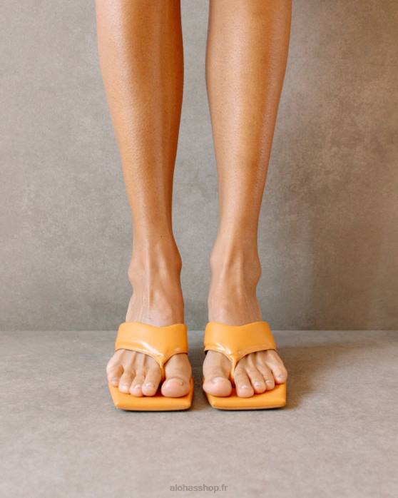femmes orange épicée P64N499 Alohas jolla - sandales en cuir végétalien orange