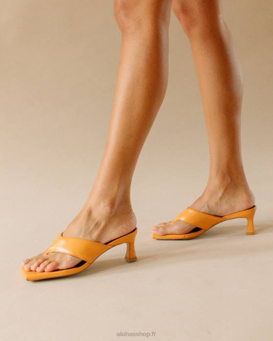 femmes orange épicée P64N499 Alohas jolla - sandales en cuir végétalien orange