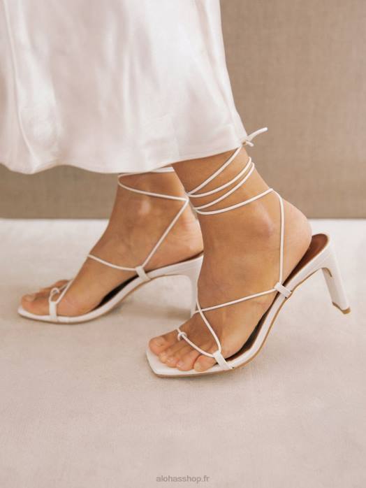 femmes perle blanche P64N299 Alohas bellini - sandales en cuir blanc