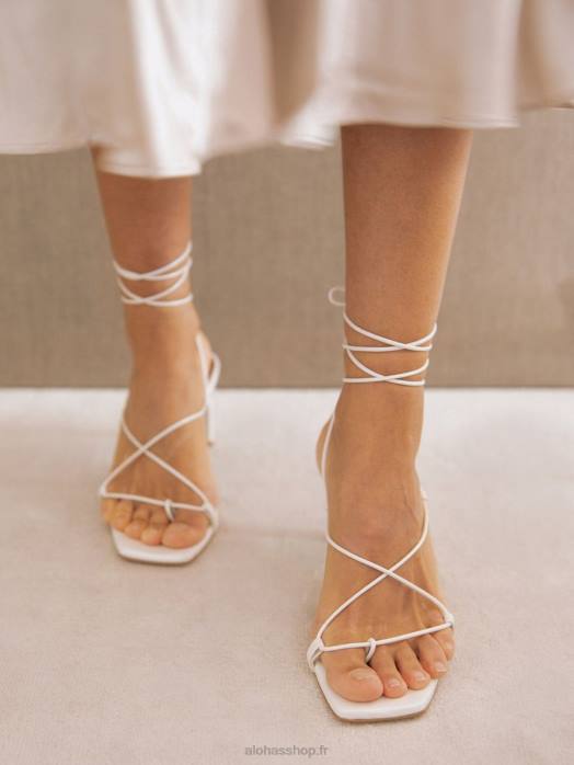 femmes perle blanche P64N299 Alohas bellini - sandales en cuir blanc