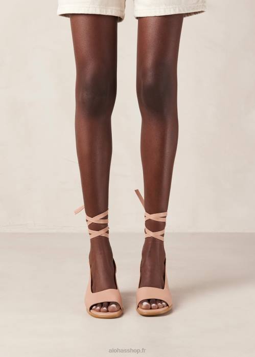 femmes rose pêche P64N388 Alohas lille - sandales en cuir rose