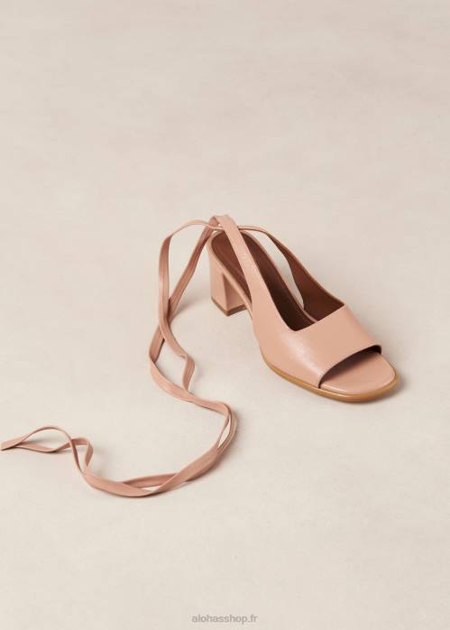 femmes rose pêche P64N388 Alohas lille - sandales en cuir rose