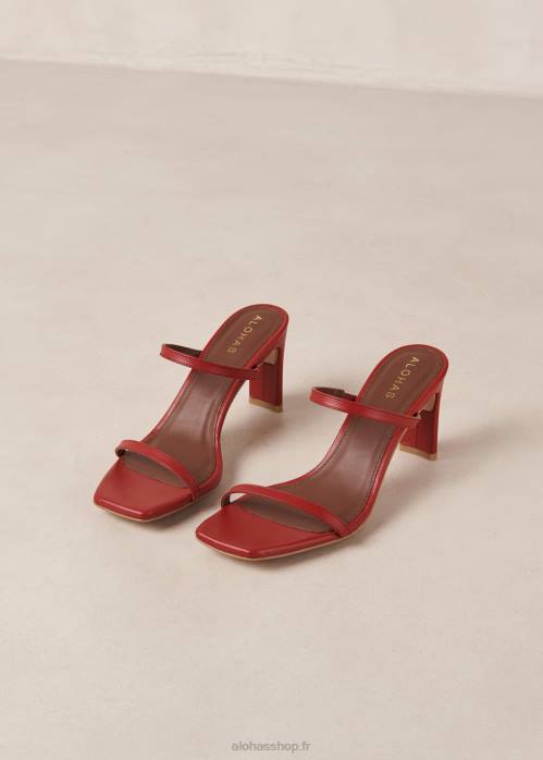 femmes rouge P64N159 Alohas cannes - sandales en cuir rouge