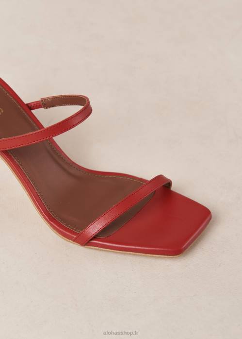 femmes rouge P64N159 Alohas cannes - sandales en cuir rouge