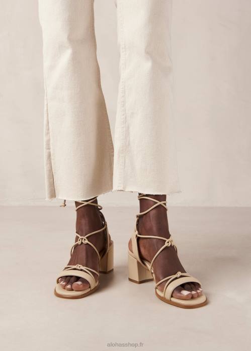 femmes sable P64N180 Alohas sophie - sandales en cuir vegan beige