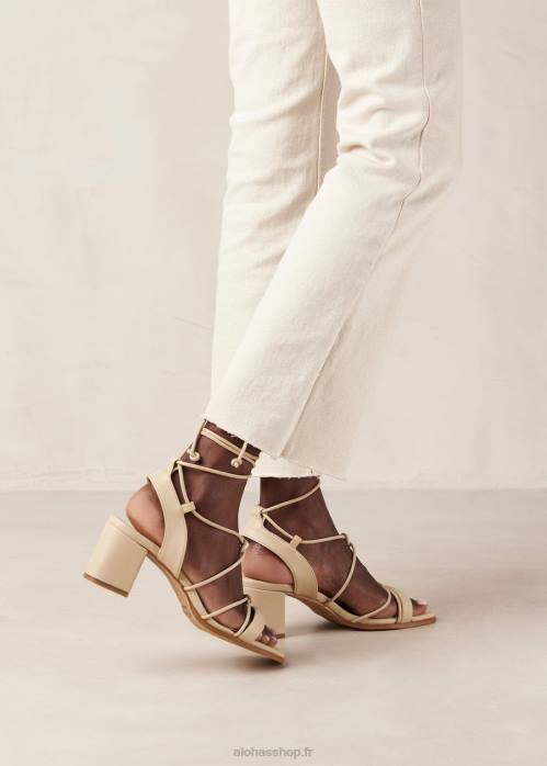 femmes sable P64N180 Alohas sophie - sandales en cuir vegan beige