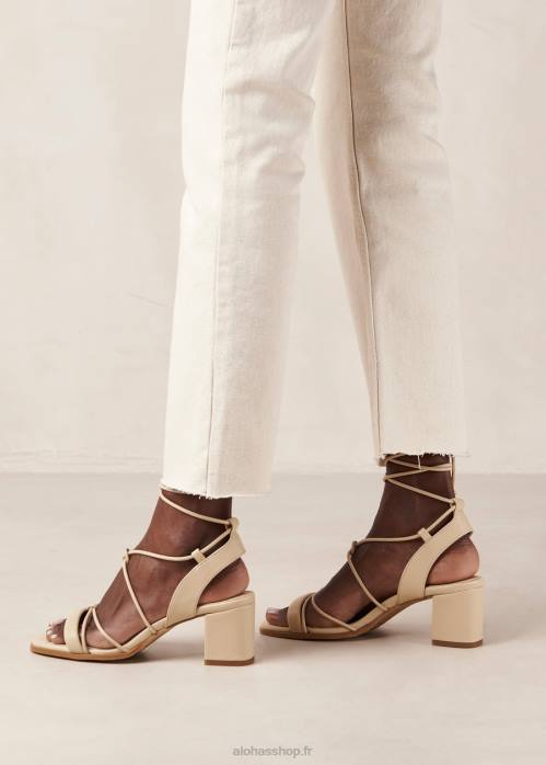 femmes sable P64N180 Alohas sophie - sandales en cuir vegan beige