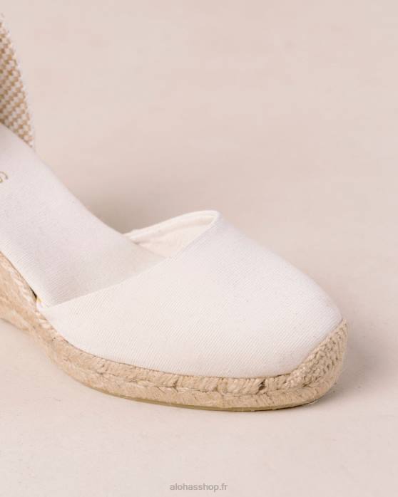 femmes beige blé P64N436 Alohas clara by day - espadrilles en toile blanche